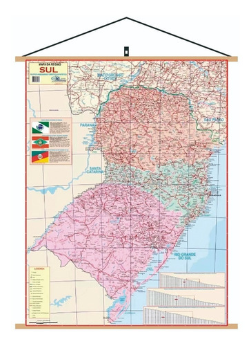Mapa Região Sul Do Brasil Geo Politico Banner Com Cordinha