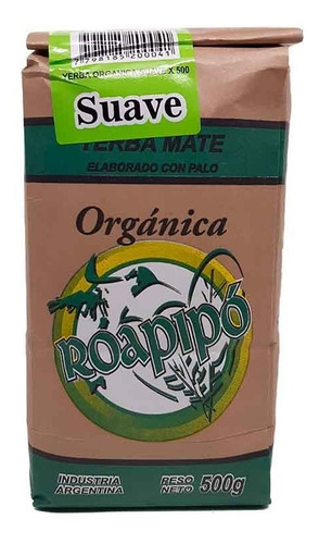 Yerba Mate Suave Roapipo -100% Orgánica Certificada - 500g