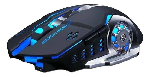 Mouse gamer de juego inalámbrico recargable T-Wolf  Q13 negro