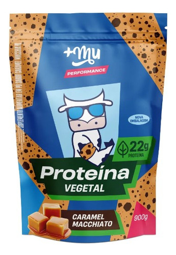 Refil Proteína Vegetal 900g +mu Muke Sabor Caramelo Machiatto