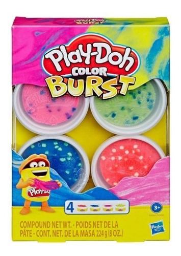 Play-doh Masa Color Burst 4 Colores E6966 Hasbro Full Edu