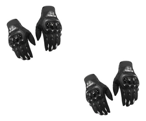 Mayoreo 2 Guantes Para Moto Bicicleta Negro-gris Talla L Color Negro