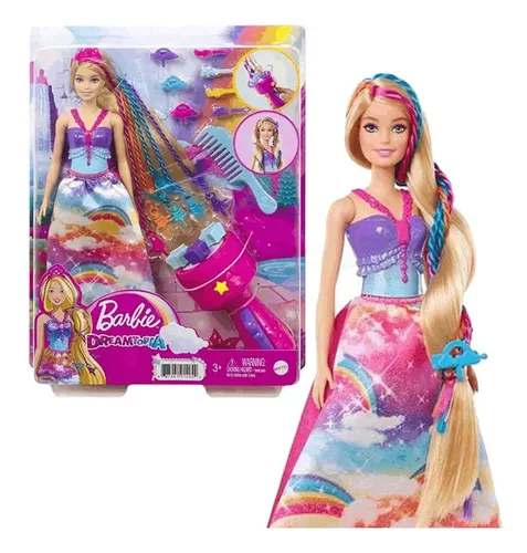 Boneca Barbie Princesa Tranças Magicas GTG00 Mattel - Bonecas