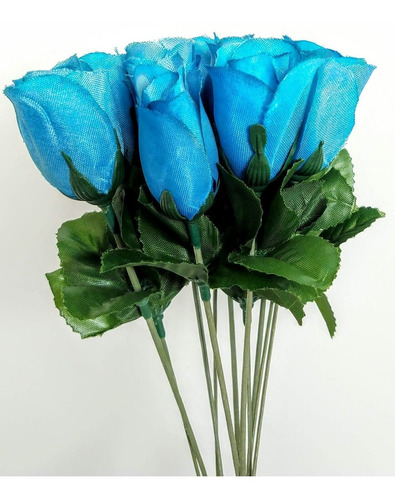 Azul 144 Botões De Rosas Artificiais - Azuis Flor Artificial | Frete grátis