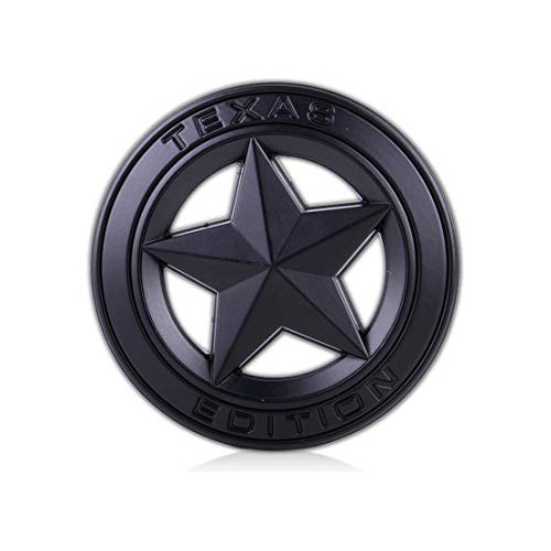 Texas Edition Star All Black Round 3  Shield Emblem Uni...
