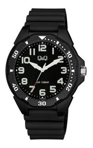 Reloj Q&q Modelo Vs44j003 Color de la correa Negro Color del bisel Negro Color del fondo Negro