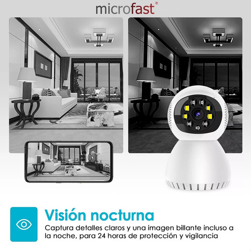 Imagen 8 de 10 de Mini Cámara Ip Wifi Domo App Vigilancia 2mpx Movimiento 360º