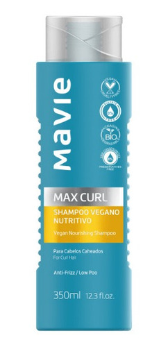 Shampoo Mavie Vegano Max Curl Antifrizz Cachos Low Poo 350ml