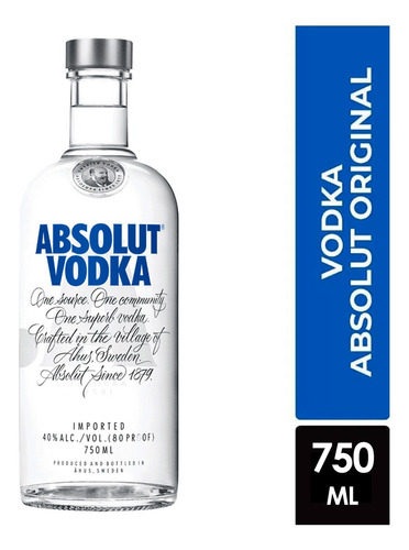 Vodka Absolut de original 750 ml