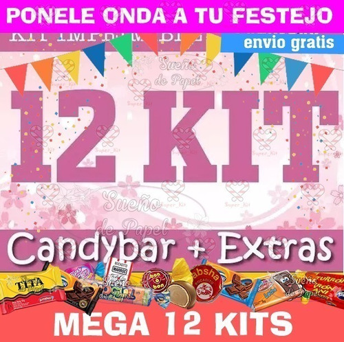 Kit Imprimible Mega 12 Kits Editable Candy Bar