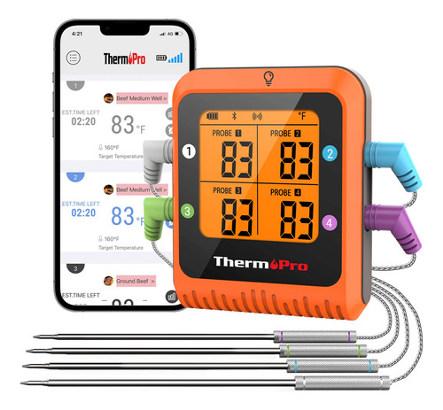 Thermopro Tp930 - Termmetro Inalmbrico De Carne De 650 Pies,