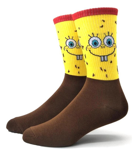 Meias De Desenho Animado Do Bob Esponja Calça Quadrada Para