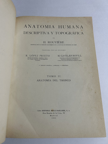 Libro Anatomía Humana - Rouviere - Tomo 2 - Tapa Dura