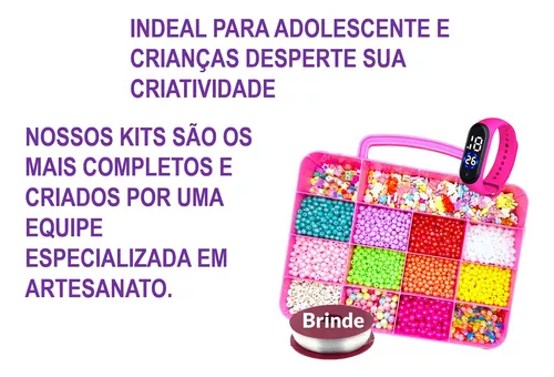 Kit Miçanga Para Montar Pulseira Infantil 4000 Peças + Fio - Comprar  Miçangas é na Loja Online Pitili