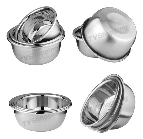 Juego De 3 Bowl Acero Inoxidable Tazones Hogar Nuevos