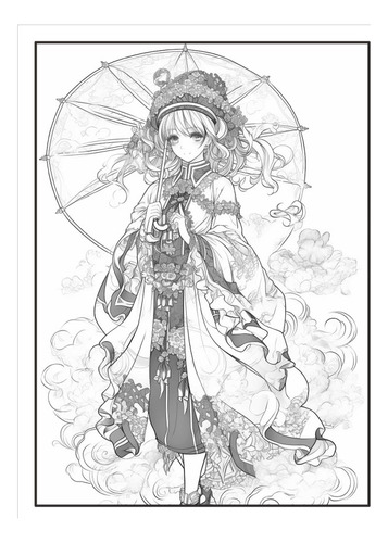 Libro Para Colorear, 200 Paginas Anime Arbook Para Imprimir