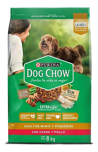 Dog Chow Adulto Raza Pequeña Carne Y Pollo 8 Kg