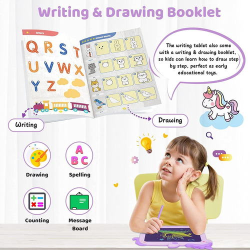 Tableta De Escritura Lcd Para Niños, Pantalla A Color De Uni