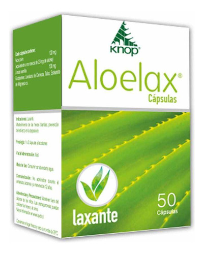 Laxante Aloelax, Rápido, Efectivo Y Natural 50 Cápsulas Sabor Sin Sabor