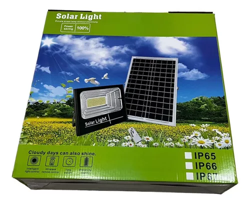 Lampara Solar led con panel solar 100W con control remoto – TECHNET