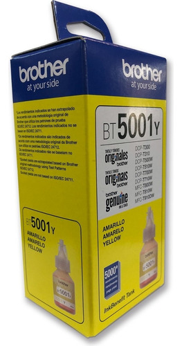 Cartucho De Tinta Brother Bt5001y Color Amarillo De 48.8 Ml