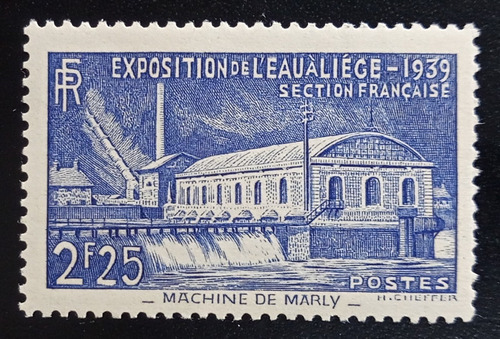 Francia, Sello Yv 430 Exposic Agua Liege 1939 Nuevo L17332