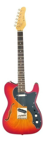 Guitarra eléctrica Jay Turser JT-LTCRUSDLX de aliso cherry sunburst con diapasón de palo de rosa