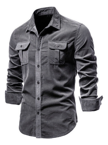 Camisa De Algodón De Pana For Hombre Camisa Casual Delgada