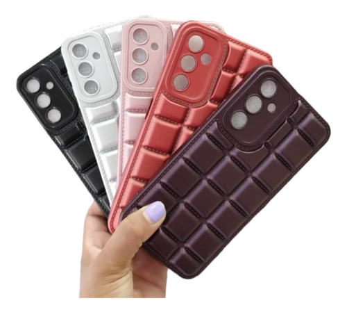 Funda Puffer Efecto Chocolate Para Samsung A14 A24 A34 A54