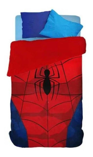 Frazada Piñata Infantil Corderito color rojo y azul con diseño hombre araña de 220cm x 155cm