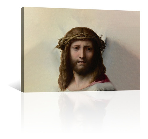 Cuadro Canvas Arte Pintura Cabeza De Cristo Por Correggio