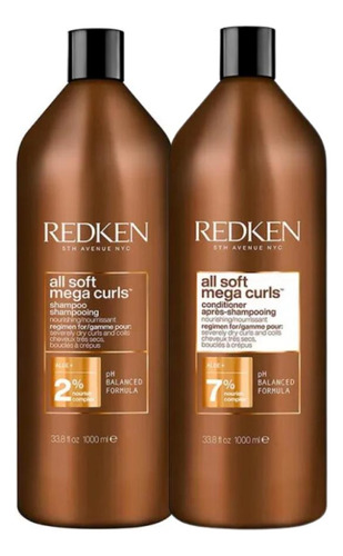 Kit Redken All Soft Mega Curls Shampoo 1000ml+cond 1000ml