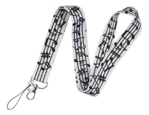 Lanyard Colgante Porta Credencial Música Notas Musicales