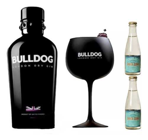 Gin Bulldog 700ml Importado + Copa Black + 2 Tonicas Regalo