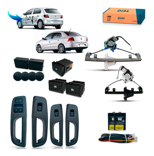 Kit Vidro Elétrico Gol G5 2010 4 P Sensorizado Completo