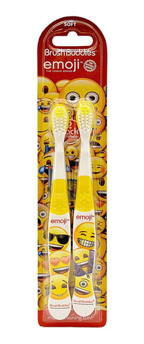 Cepillo De Dientes Brush Buddies Con Diseño De Emoji, 2 Unid