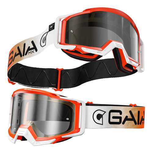 Óculos Gaia Lente Transparente Trilha Motocross Velocross Cor da armação Orange