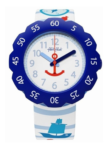 Reloj Flik Flak Anchor Up Fpsp027 Color de la correa Azul
