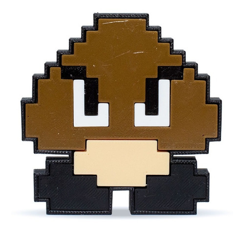 Imagen 2 de 3 de Goomba - Pixel Super Mario Figura Impresa En 3d Excelente