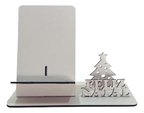 Kit 10 Porta Celular Feliz Natal Mdf Branco - 20x17x9