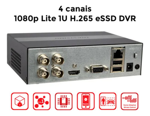 Dvr 4 Canais 2mp Lite Essd 330 Gb Ds-e04hghi-b Hikvision