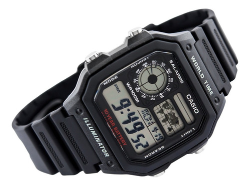 Reloj De Pulsera Casio Digital Ae-1200 De Cuerpo Color Negro