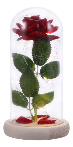 Adorno Floral Led De Cristal Para El Día De San Valentín, Re