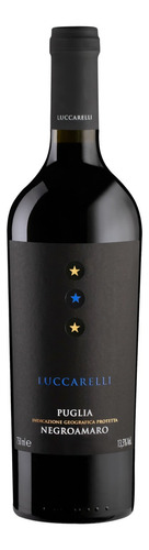 Vinho Negroamaro Luccarelli 750 ml em um estojo de vidro