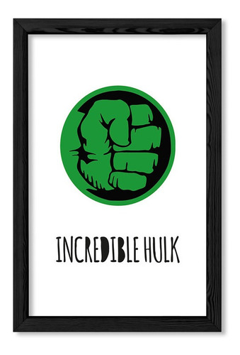 Cuadros Decorativos 20x30 Chato Negro Incredible Hulk