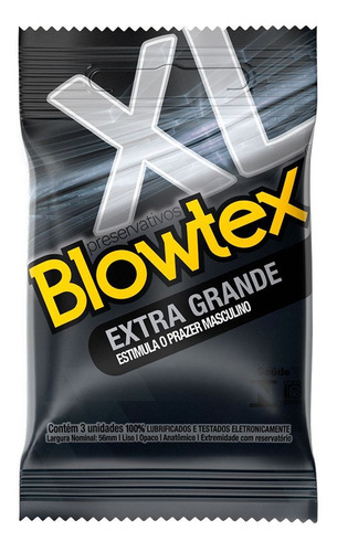 Imagem 1 de 1 de Preservativo Extra Grande 3 Unidades Blowtex