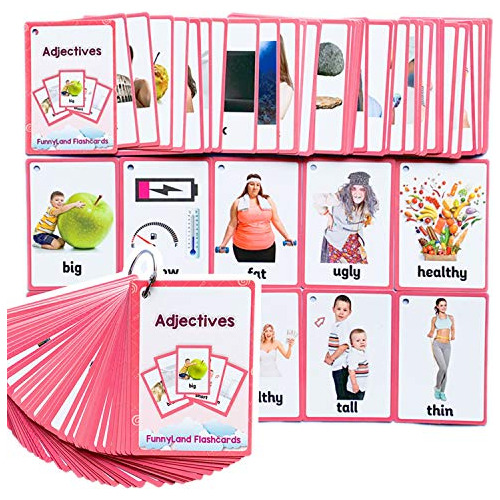 Richardy 46pcs/set Adjetivos Regalos Para Niños Tarjetas Fl