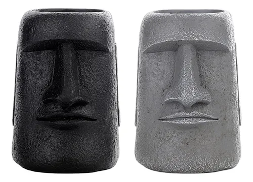 comprar 2 Uds Resina Antigua Isla De Pascua Estatua Natural Moai
