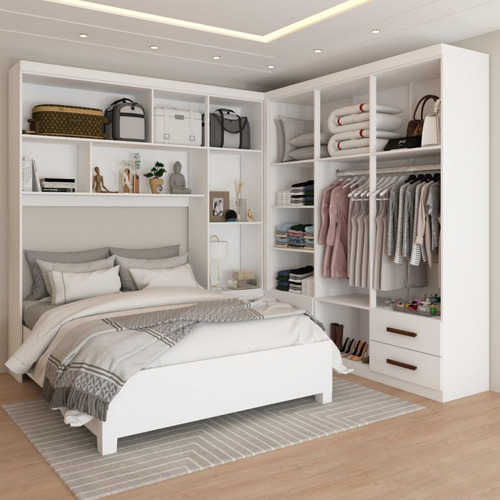 Guarda-roupa Casal Paradise 10 Portas Com Espelho Branco