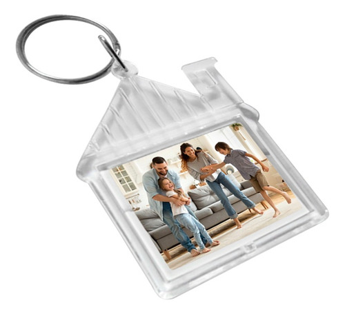 Pack 100 Llaveros Acrílico Casa Portafoto Publicitario